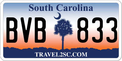 SC license plate BVB833