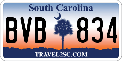 SC license plate BVB834