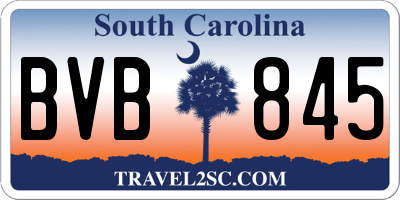 SC license plate BVB845