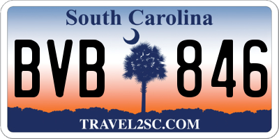SC license plate BVB846
