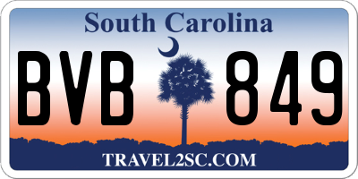 SC license plate BVB849