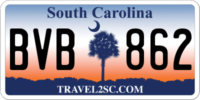SC license plate BVB862