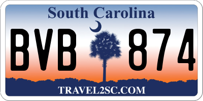 SC license plate BVB874