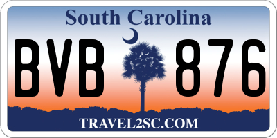 SC license plate BVB876