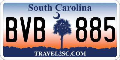 SC license plate BVB885