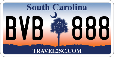 SC license plate BVB888