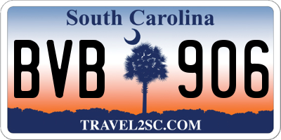 SC license plate BVB906