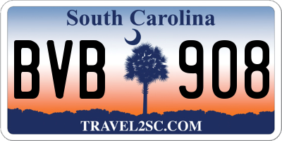 SC license plate BVB908