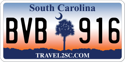 SC license plate BVB916