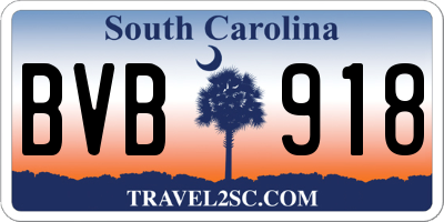 SC license plate BVB918
