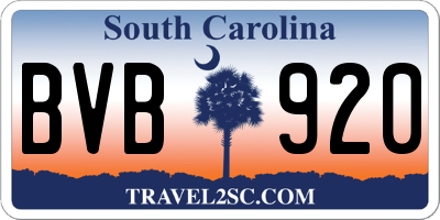 SC license plate BVB920