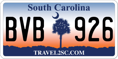 SC license plate BVB926