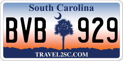 SC license plate BVB929