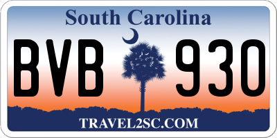 SC license plate BVB930