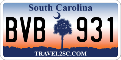 SC license plate BVB931