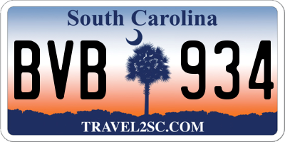 SC license plate BVB934