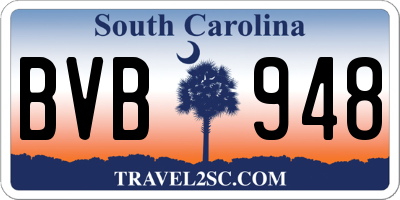 SC license plate BVB948