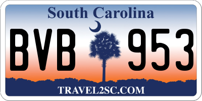 SC license plate BVB953