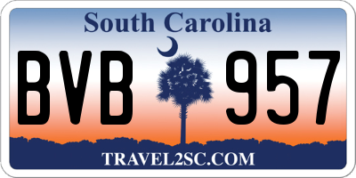 SC license plate BVB957