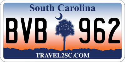 SC license plate BVB962