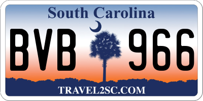 SC license plate BVB966