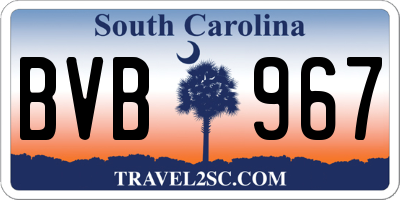 SC license plate BVB967