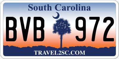 SC license plate BVB972