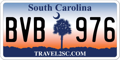 SC license plate BVB976