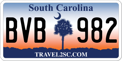 SC license plate BVB982