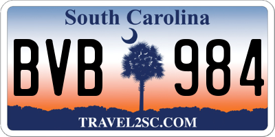 SC license plate BVB984