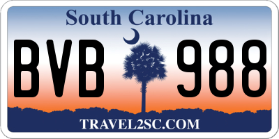 SC license plate BVB988