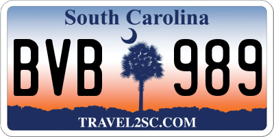 SC license plate BVB989