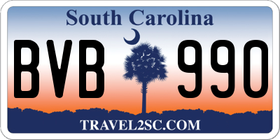 SC license plate BVB990