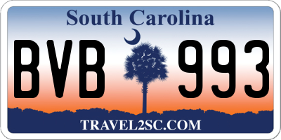 SC license plate BVB993
