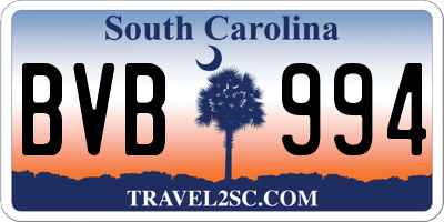 SC license plate BVB994