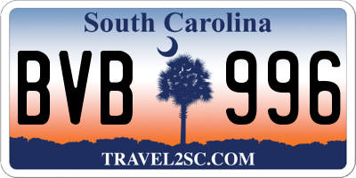 SC license plate BVB996