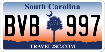 SC license plate BVB997