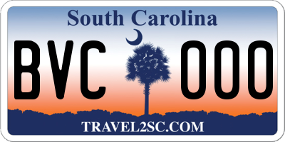 SC license plate BVC000