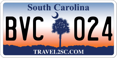 SC license plate BVC024
