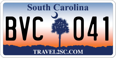 SC license plate BVC041