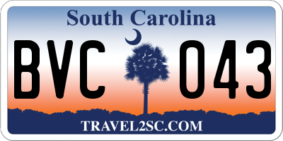SC license plate BVC043