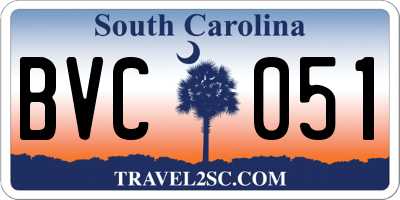 SC license plate BVC051