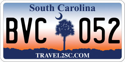 SC license plate BVC052