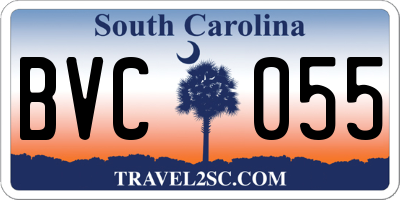 SC license plate BVC055