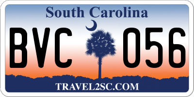 SC license plate BVC056