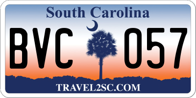 SC license plate BVC057
