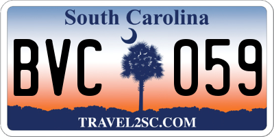 SC license plate BVC059