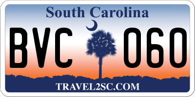 SC license plate BVC060