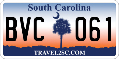 SC license plate BVC061