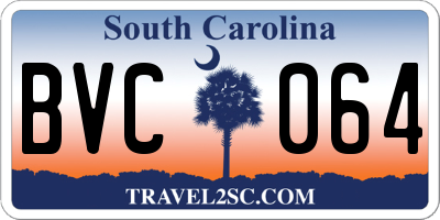 SC license plate BVC064